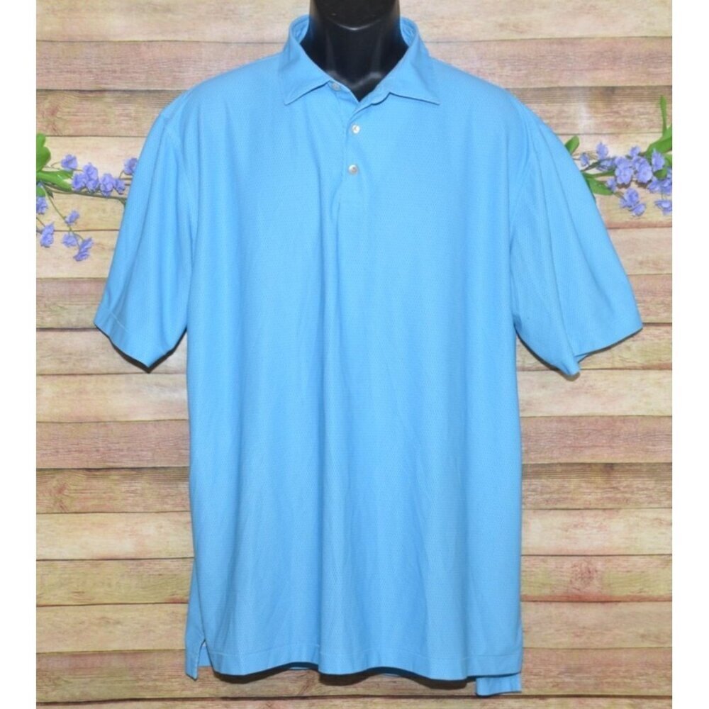 Peter Millar Summer Comfort Men's Blue Polo Shirt Size XL Golfing Casual